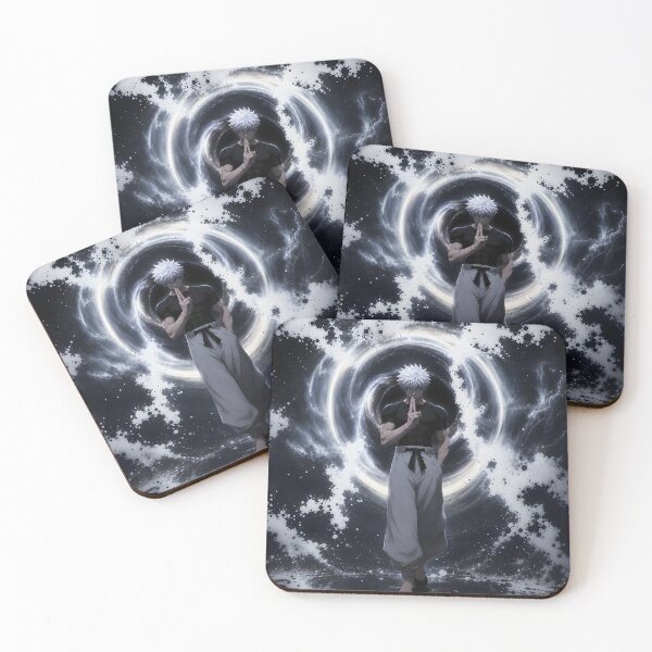 Item preview, White Haired Mystic Warrior in Cosmic Void – Dark Anime Energy Art designed and sold by MugenAnime.
