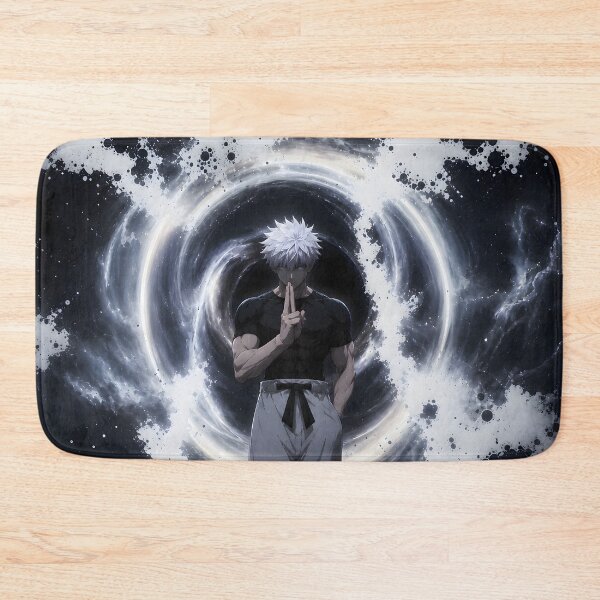 Item preview, White Haired Mystic Warrior in Cosmic Void – Dark Anime Energy Art designed and sold by MugenAnime.