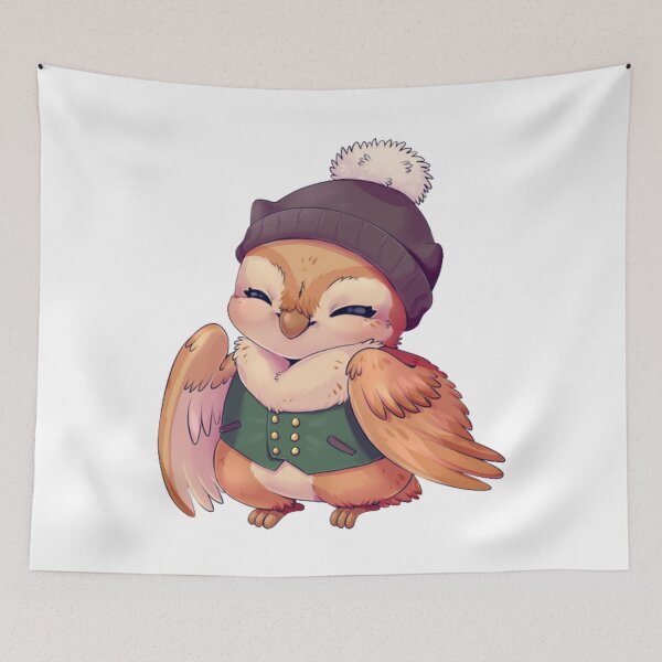 Item preview, A cute chibi owl wearing a cozy hat and vest. designed and sold by VioIneka.
