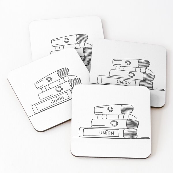 Item preview, A table holding stacked folders marked with "union" designed and sold by rasagamastore.