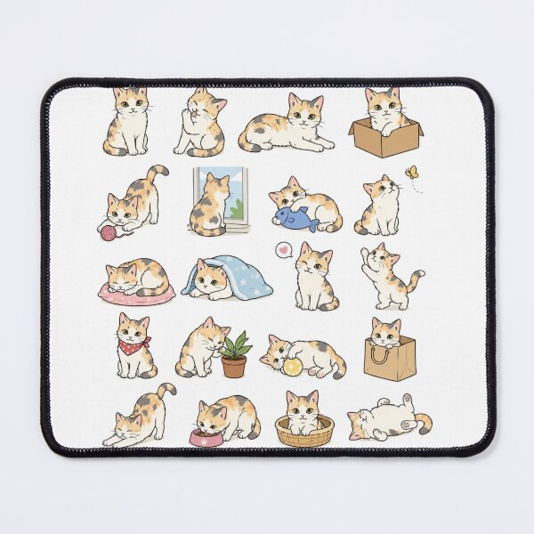 Item preview, Cute Calico Cat Activities Sticker Pack Sheet designed and sold by Rehnair.