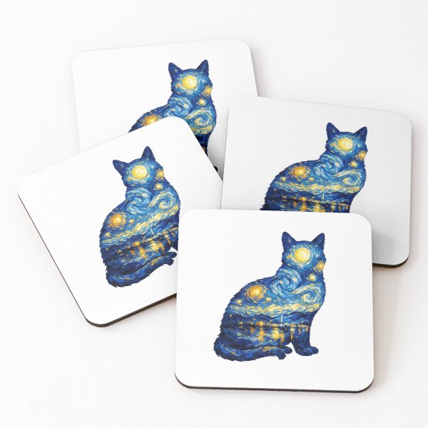 Item preview, Starry Night Cat designed and sold by RunningWhiskers.