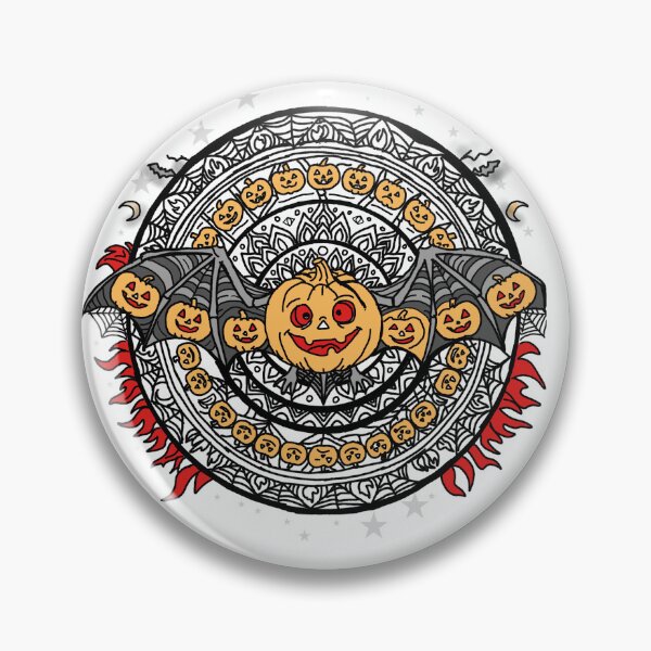 Item preview, Gothic Halloween pumpkin mandala art designed and sold by The Mandala Oasis.