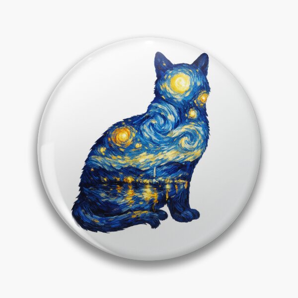 Item preview, Starry Night Cat designed and sold by RunningWhiskers.