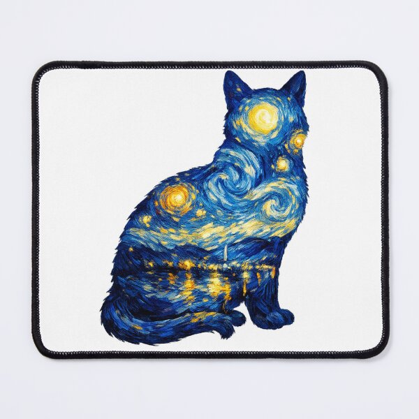 Item preview, Starry Night Cat designed and sold by RunningWhiskers.