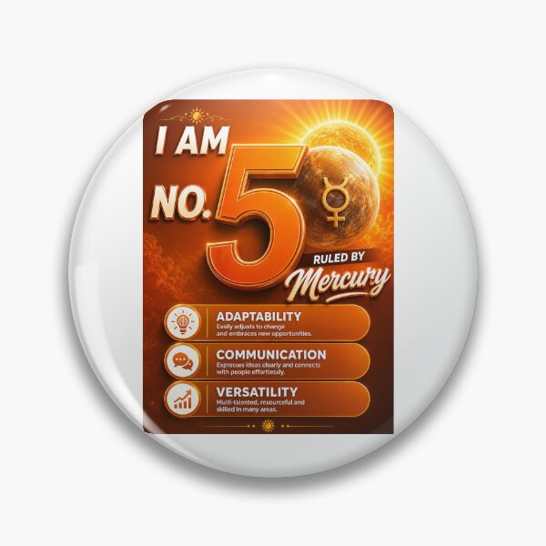 Item preview, I Am Number 5 Numerology Mercury Ruled Personality Art designed and sold by PrintableArt123.