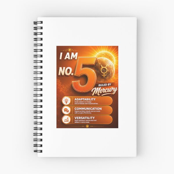 Item preview, I Am Number 5 Numerology Mercury Ruled Personality Art designed and sold by PrintableArt123.