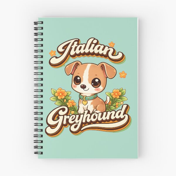 Item preview, Italian Greyhound Kawaii Puppy with Floral Retro Typography designed and sold by blankTeeShirt.