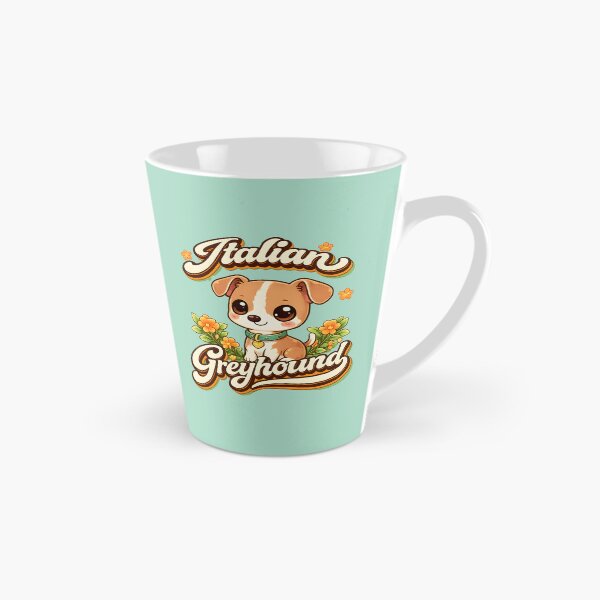 Item preview, Italian Greyhound Kawaii Puppy with Floral Retro Typography designed and sold by blankTeeShirt.