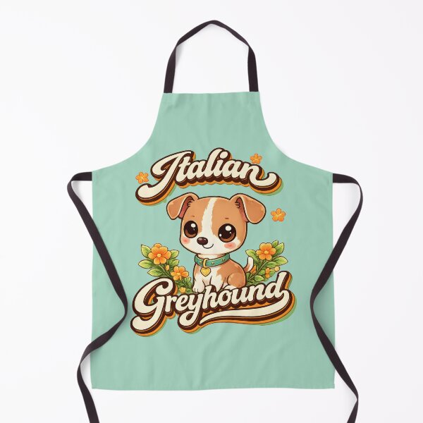 Item preview, Italian Greyhound Kawaii Puppy with Floral Retro Typography designed and sold by blankTeeShirt.
