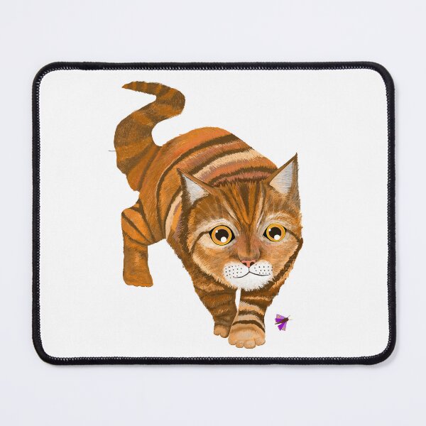 Item preview, Cat stalking moth designed and sold by MollyMacLiving.