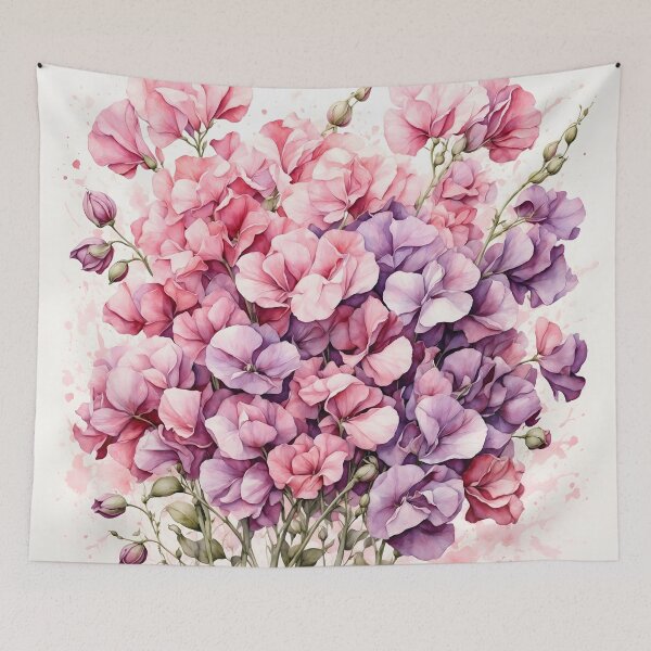 Item preview, Sweet Pea Flower Watercolor Painting designed and sold by RawNaturePrints.