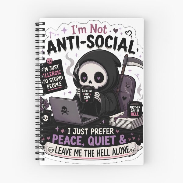Item preview, Im Not Anti Social Just Allergic to Stupid People Grim Reaper designed and sold by Foxiquie | Creative Sticker Studio.
