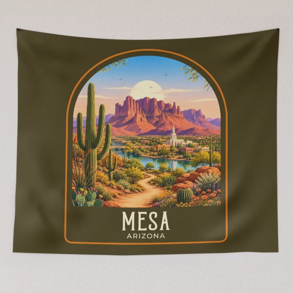 Item preview, Mesa Vintage Travel Illustration designed and sold by HomeLivingCo.