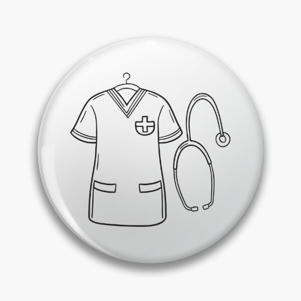 Item preview, A stethoscope hanging beside a nurse’s uniform designed and sold by rasagamastore.