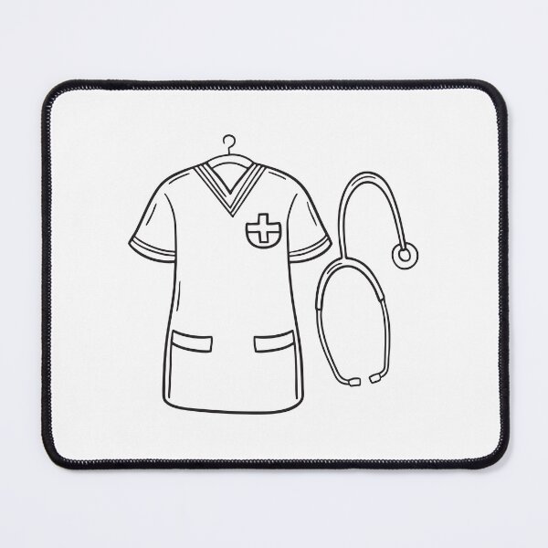 Item preview, A stethoscope hanging beside a nurse’s uniform designed and sold by rasagamastore.