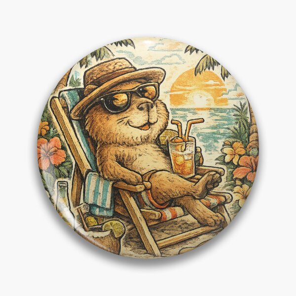 Item preview, Cute Beach Capybara Summer Vacation T-Shirt | Funny Tropical Animal Relaxing Sunset Design designed and sold by Rx Graphic Studio.