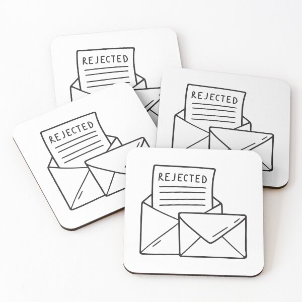 Item preview, A paper labeled rejected lying near an opened envelope designed and sold by rasagamastore.