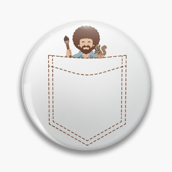 Item preview, Bob Ross Pocket Design | Happy Little Painter & Squirrel designed and sold by pixiedustpaint.