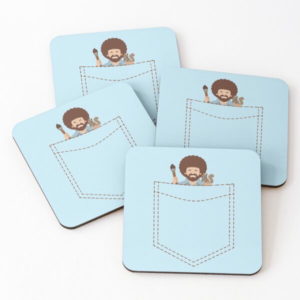 Item preview, Bob Ross Pocket Design | Happy Little Painter & Squirrel designed and sold by pixiedustpaint.
