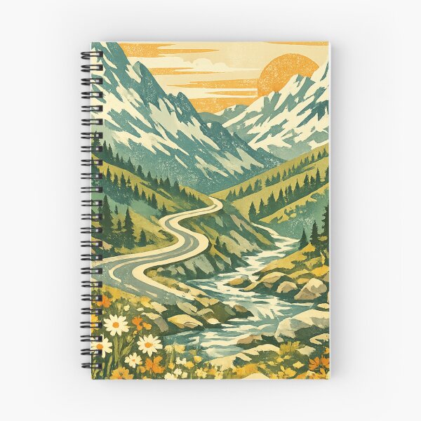 Item preview, Alpine Meadow Wildflowers: Mountain Valley Stream Sunrise Landscape Art designed and sold by irfanshikh.
