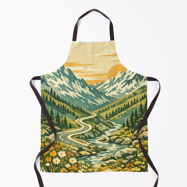 Item preview, Alpine Meadow Wildflowers: Mountain Valley Stream Sunrise Landscape Art designed and sold by irfanshikh.