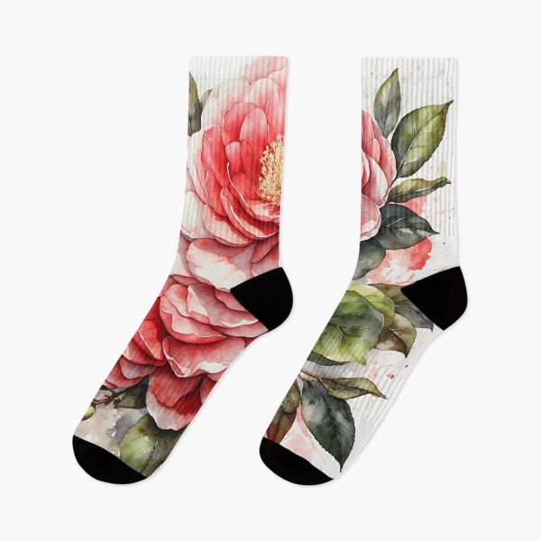 Item preview, Camellia Flower Watercolor Painting designed and sold by RawNaturePrints.