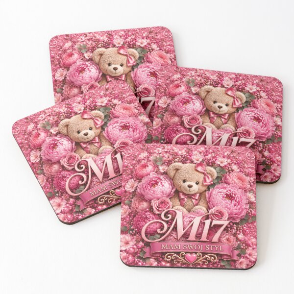 Item preview, Pink Teddy Bear in Peonies M17 Style designed and sold by Misiek-M17.