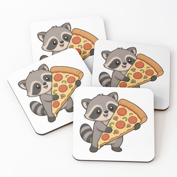 Item preview, Raccoon Pizza Lover – Cute Raccoon Carrying Giant Pizza Sticker designed and sold by PawsGiggles.