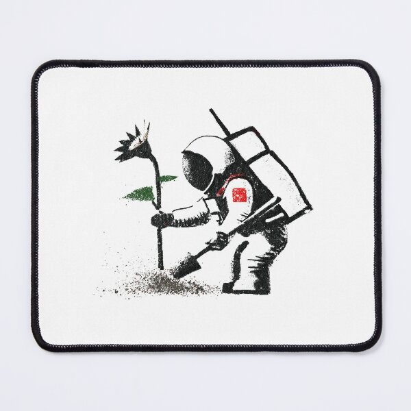 Item preview, Cosmic Explorer Astronaut Planting Bright Yellow Sunflower designed and sold by EdvvinStudios.