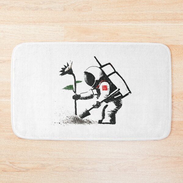 Item preview, Cosmic Explorer Astronaut Planting Bright Yellow Sunflower designed and sold by EdvvinStudios.