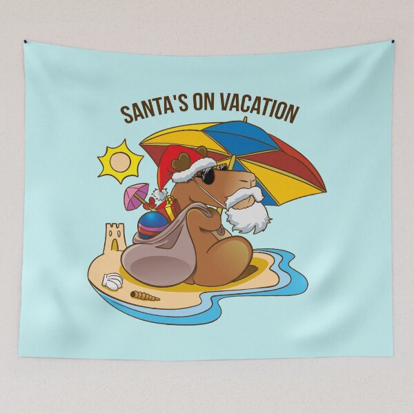Item preview, A capybara santa on july vacation designed and sold by Konopikyu.