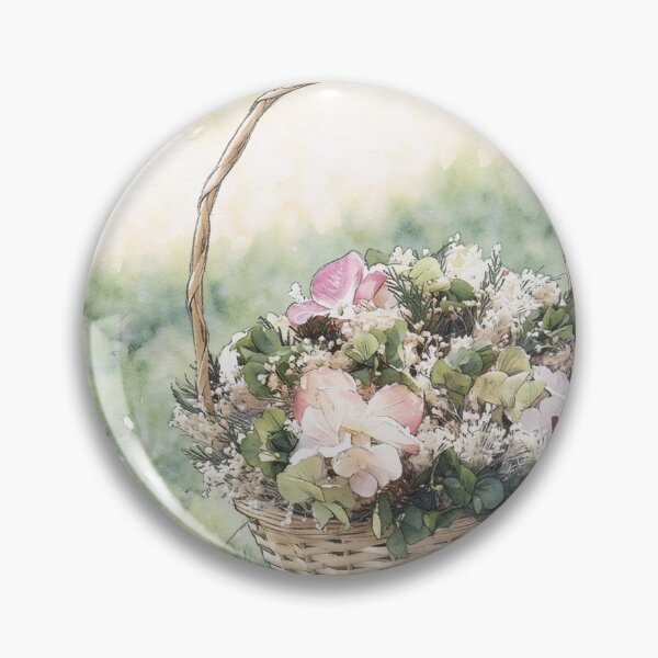 Item preview, Cesta de flores de verano en acuarela designed and sold by tomorrowsart.