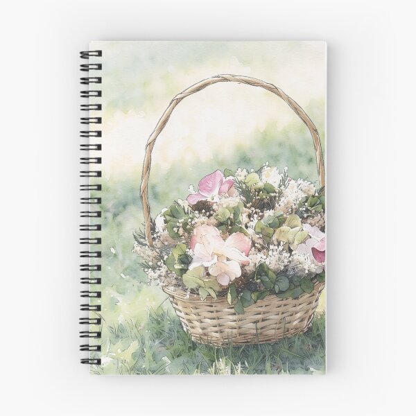 Item preview, Summer Basket of Flowers in Watercolor designed and sold by tomorrowsart.