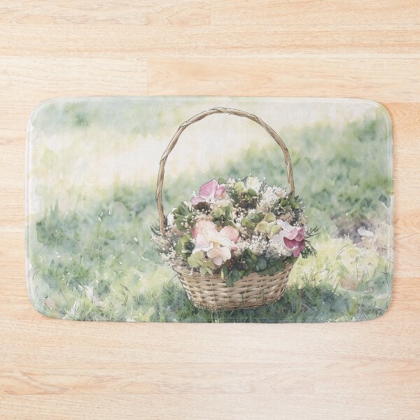 Item preview, Cesta de flores de verano en acuarela designed and sold by tomorrowsart.