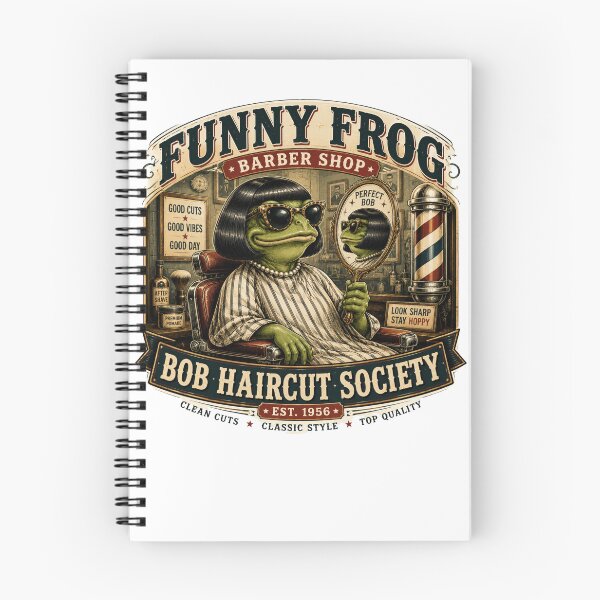 Item preview, Funny Frog Bob Haircut Society Vintage Barber Shop Shirt designed and sold by Masloshop.