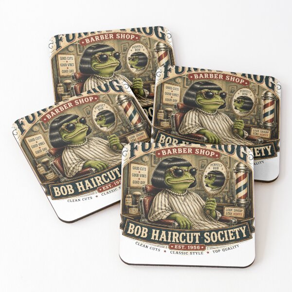 Item preview, Funny Frog Bob Haircut Society Vintage Barber Shop Shirt designed and sold by Masloshop.