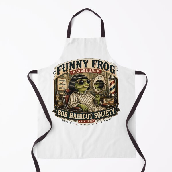 Item preview, Funny Frog Bob Haircut Society Vintage Barber Shop Shirt designed and sold by Masloshop.
