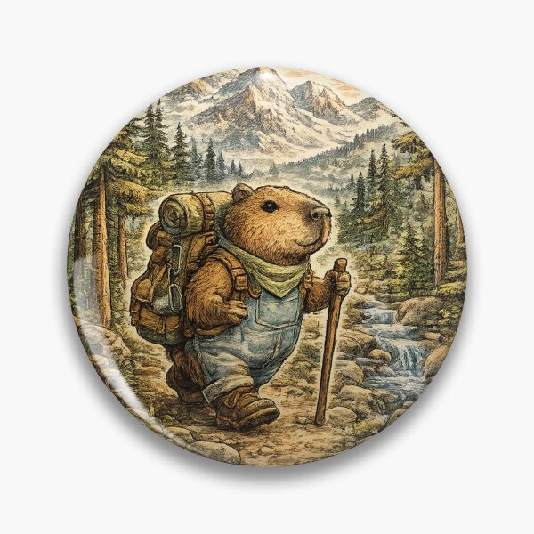 Item preview, Cute Hiking Capybara T-Shirt | Mountain Adventure Backpacker Nature Explorer Design designed and sold by Rx Graphic Studio.