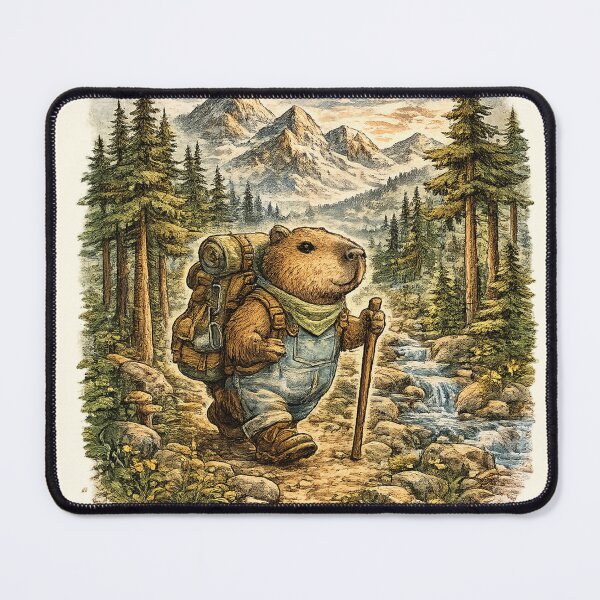 Item preview, Cute Hiking Capybara T-Shirt | Mountain Adventure Backpacker Nature Explorer Design designed and sold by Rx Graphic Studio.