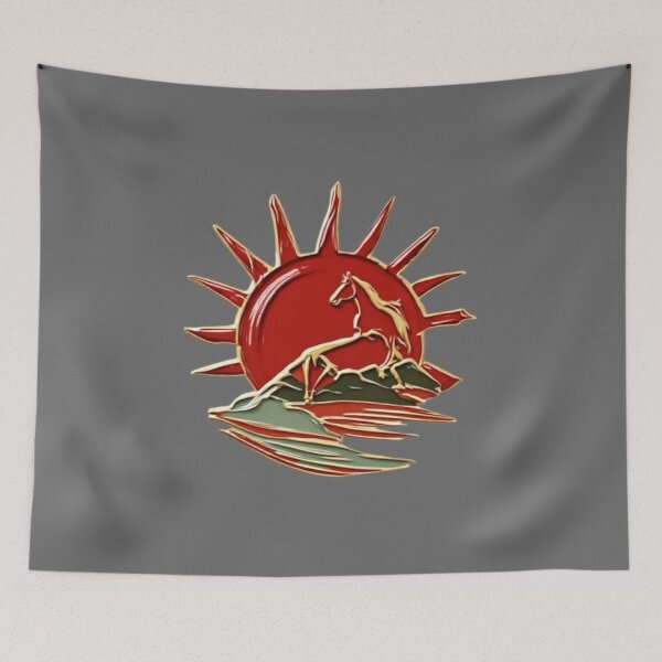 Item preview, Black Horse with Red Sun & Wave | Elysium Echoes Icon 02 designed and sold by Shift-Bloom.