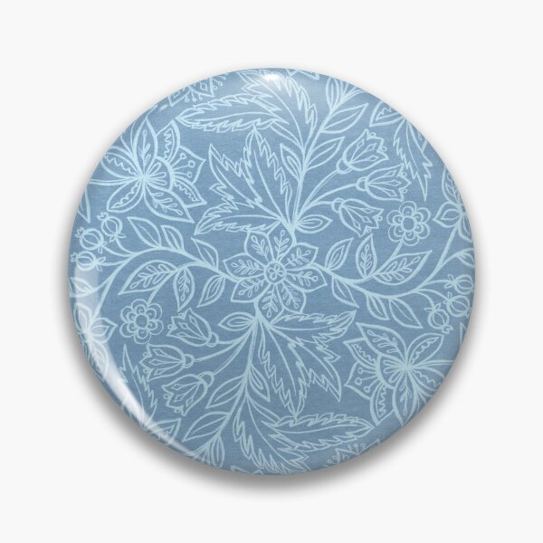 Item preview, Blue Linen Floral Sketchwork Chintz  designed and sold by micklyn.