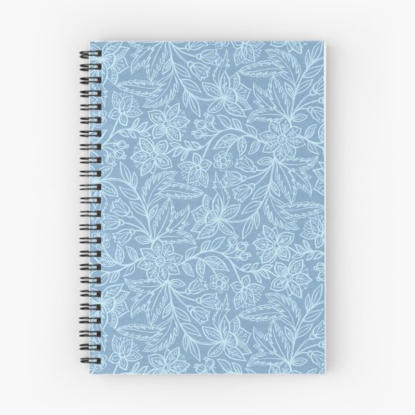 Item preview, Blue Linen Floral Sketchwork Chintz  designed and sold by micklyn.