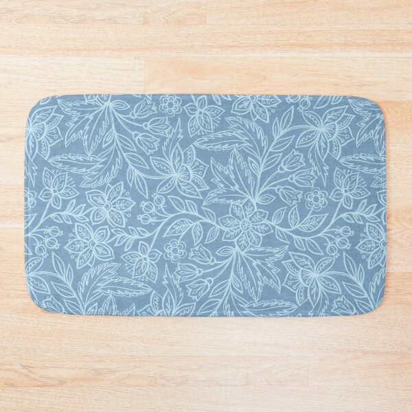 Item preview, Blue Linen Floral Sketchwork Chintz  designed and sold by micklyn.