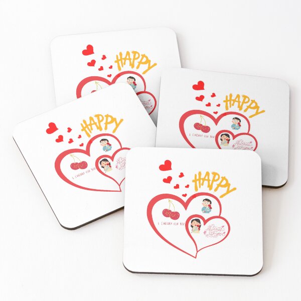 Item preview, Happy Heart Cherry Cute Couple Love Aesthetic Design designed and sold by NikBrin Prevail .