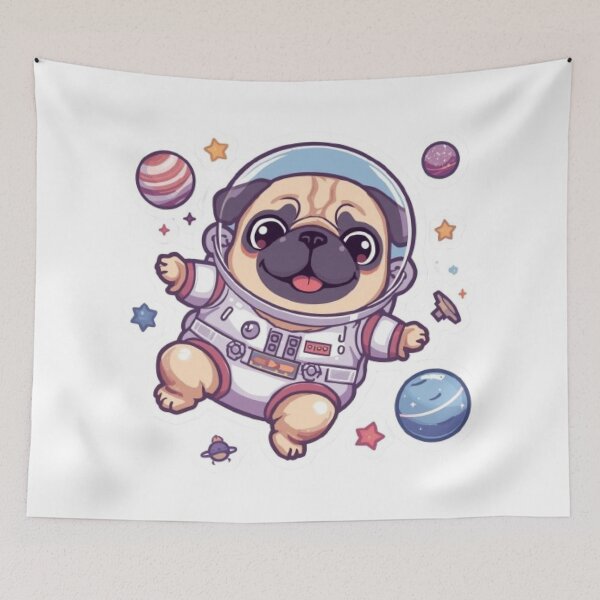 Item preview, Cute Space Pug Astronaut Sticker | Kawaii Galaxy Dog Gift designed and sold by Stylestickers55.