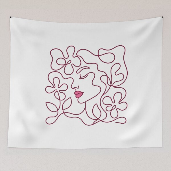 Item preview, Abstract One Line Woman Face Floral designed and sold by artCreativeColony.