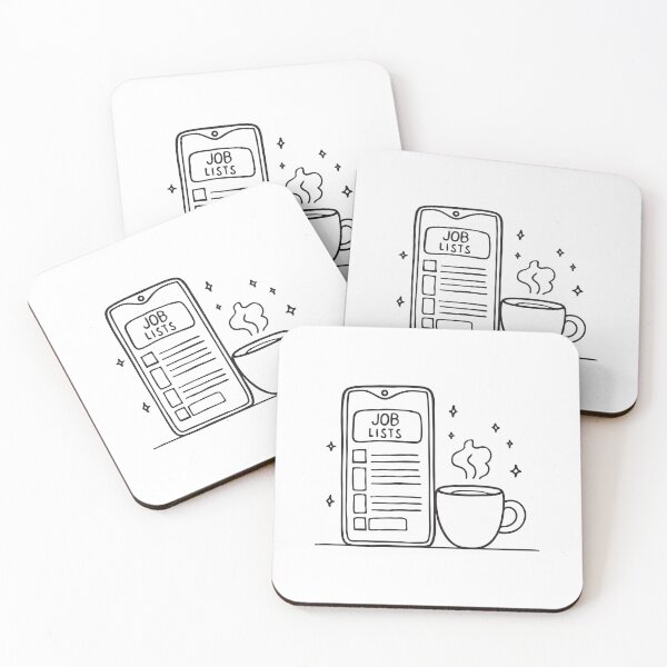 Artikelvorschau, Ein Smartphone mit Stellenanzeigen neben einer Tasse Kaffee entworfen und verkauft von rasagamastore.