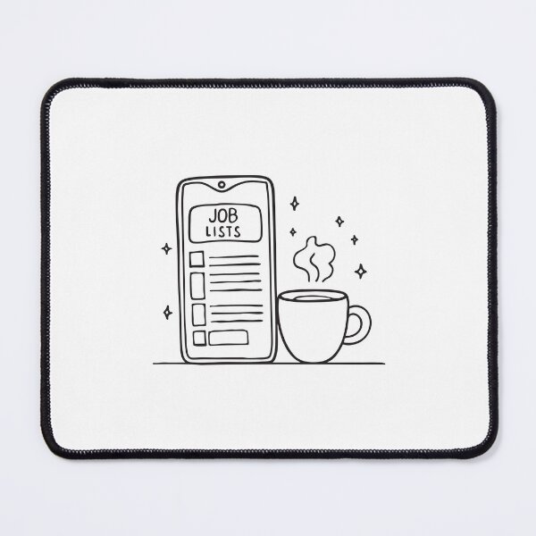 Item preview, A smartphone displaying job posts beside a mug of coffee designed and sold by rasagamastore.