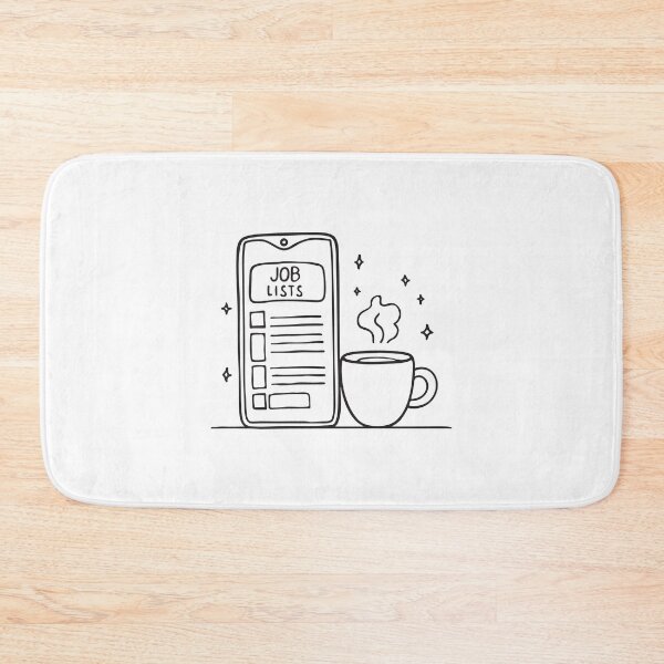 Item preview, A smartphone displaying job posts beside a mug of coffee designed and sold by rasagamastore.